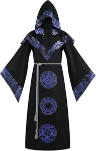 Túnica con Capucha Personalizada para Adultos, Disfraz de Pirata, Capa de Halloween, Mago Medieval, Cosplay de Fantasía, Túnica Larga Gótica, 100% Poliéster, OEM - Product Image 3