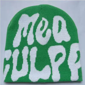 Jacquard Knitted Beanie Design Custom Women Men Winter Beanie Hat Warm Jacquard Logo Knitted Skull Cap Beanie - Product Image 4