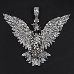 Colgante con Diseño de Águila en Plata 925 con Moissanita, Estilo Hip Hop, Símbolo de Libertad y Poder - Product Image 5