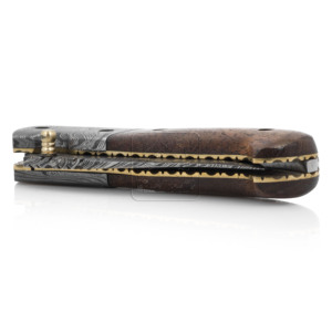มีดพับเหล็กดามัสกัสทำมือ Damascus Deal รุ่น DD-FK-548 ด้ามไม้มะฮอกกานี ปลายใบมีดแบบคลิปพอยต์ ความยาวรวม 180 มม. - Product Image 5