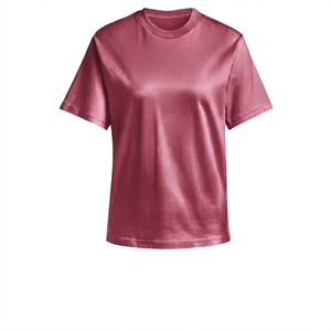 T-shirt de sport respirant à col en V et manches courtes pour femme, avec logo personnalisé imprimé sur toile, coupe ajustée et courte - Product Image 3