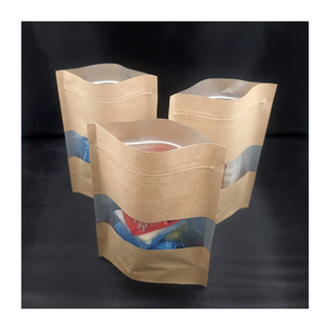 Kraft Paper Stand up Ziplock Food Packaging <b>Bags</b> with Windows - Product Image 2