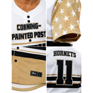 Maillot de baseball personnalisé 100 % polyester à rayures, séchage rapide, avec un seul bouton, uniforme d'équipe pour jeunes clubs amateurs, étiquette OEM - Product Image 4
