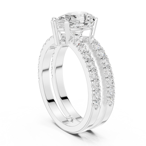 Pear Cut Moissanite Engagement <b>Ring</b> 925 Sterling <b>Silver</b> Women's Double Band <b>Solitaire</b> Wedding <b>Ring</b> Fine Jewelry - Product Image 4