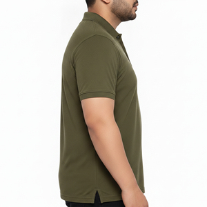 Camiseta de Verano de Alta Calidad, Tejido Sólido, Estilo Urbano, Manga Corta, Transpirable, Personalizable, Ropa de Trabajo de Oficina, Golf - Product Image 3