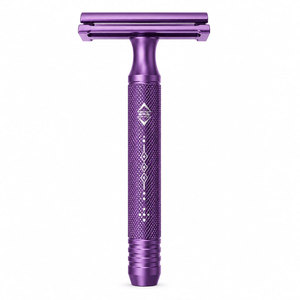 Rasoir de sécurité à cinq lames violettes, lames en acier inoxydable, manche en plastique, pour le rasage du visage, usage féminin, application en salon de coiffure - Product Image 1