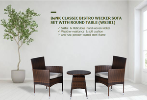 Modern Style Compact Poly Rattan <b>Outdoor</b> Furniture Economical Hand Woven <b>Wicker</b> Table <b>Chairs</b> for Courtyard Hotel Exterior - Product Image 2