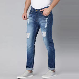 Custom <b>Men</b> Fashion Lightweight Woven Denim Jeans 100% Cotton <b>Stretch</b> Eco-Friendly Loose Straight Long Trousers - Product Image 5