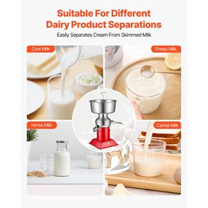 Separatore Elettrico per Crema di Latte 60L/H, 10500 Giri/Min, Macchina Centrifuga per Lavorazione Latticini in Acciaio Inox 304 per Latte di Capra e Mucca - Product Image 6