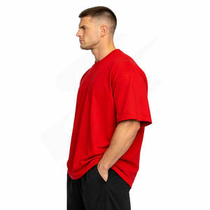 เสื้อยืดแฟชั่นสไตล์กรันจ์ ลุคเท่ๆ ผ้าคอตตอนหนา 240gsm ทรงหลวม ไหล่ตก แขนสั้น สำหรับผู้ชาย - Product Image 5