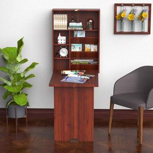 Mahogany Wall Mount Computer Desk Cabinet - Product Image 4