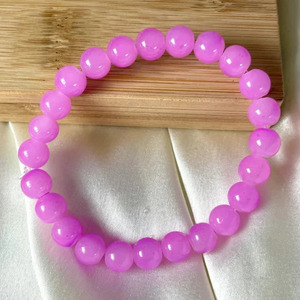 สร้อยข้อมือยืดหยุ่นประดับลูกปัดสีชมพู พร้อมอัญมณีและหิน ดีไซน์ทันสมัย ทนทาน ขนาดกว้าง 10 มม. ถึง 19 มม. - Product Image 1