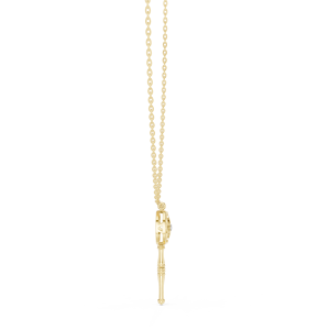 UNIQUE KEY LAB GROWN DIAMOND <b>PENDANT</b> SET IN 18KT <b>SOLID</b> YELLOW <b>GOLD</b> FOR ENGAGEMENT PARTY VALENTINE GIFT GLAM EVENT DAILY WEAR - Product Image 2