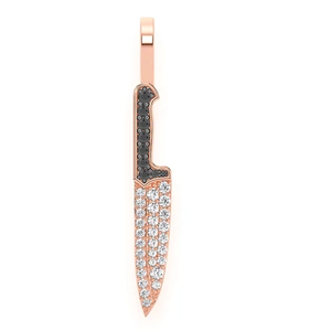 Pendentif Couteau Plaqué Or avec Strass en Cristal Style Hiphop Bijou Unisexe Cadeau Charmant - Product Image 3
