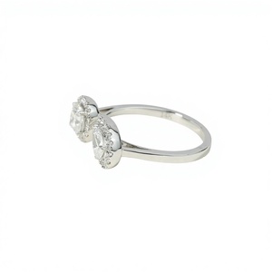 Anillo de Compromiso Ajustable Vintage Toi Et Moi, Fabricado en Plata de Ley 925, Oro Sólido de 14K y 18K, con Doble Halo de Diamantes Cultivados en Laboratorio - Product Image 3