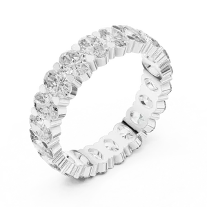 Bague unisexe en or massif 18 carats avec diamants ovales cultivés en laboratoire, style éternité complète, pour mariage ou anniversaire, un cadeau raffiné et remarquable. - Product Image 4