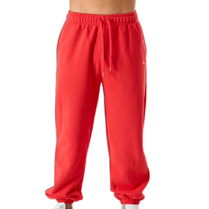 Pantalones Deportivos Unisex Rojos de Forro Polar, Mezcla de Algodón Grueso, Puños Elásticos, Pantalones Deportivos con Logotipo Personalizado OEM, Suministro al por Mayor - Product Image 5