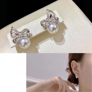 Boucles d'oreilles en argent pur S925 avec perle d'eau douce Edison de 10-11 mm, avec fermoir d'oreille, deux façons de porter, accessoire de mode en cristal - Product Image 4
