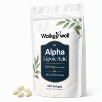 Gélules d'acide alpha-lipoïque en marque blanche OEM, 60 unités, puissant antioxydant vitaminique, améliore l'immunité pour adultes
