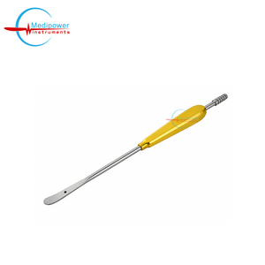 Élévateur d'aspiration médical avec embout à trou courbé – Instrument chirurgical en acier inoxydable avec poignée dorée - Product Image 5