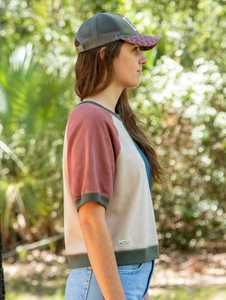 Women's Color Block Raglan <b>Sleeve</b> T-<b>Shirt</b> Crew Neck Short <b>Sleeve</b> Casual Top - Product Image 5