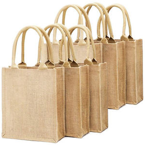 Sustainable Natural Jute Eco Shopper <b>Bag</b> with Custom Logo Printing for Retail Use - Product Image 3
