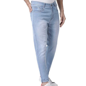 Pantalones Vaqueros Elásticos de Corte Ajustado de la Mejor Calidad al por Mayor, Color Azul Cielo, Pantalones Casuales para Hombre, Servicio OEM, Precio Económico - Product Image 3