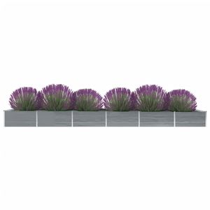 Jardinera Elevada de Acero Galvanizado Gris Resistente de 236.2x31.5x17.7 Pulgadas para Macetas y Jardineras - Product Image 1