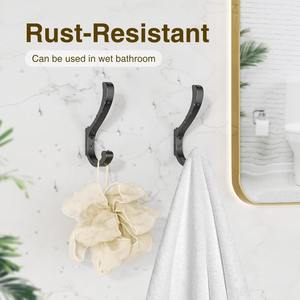 Ganchos de Metal Negro Hechos a Mano con Recubrimiento en Polvo, Perchas de Pared para Ropa, para Uso en Hogares, Hoteles, Baños y Entradas - Product Image 4