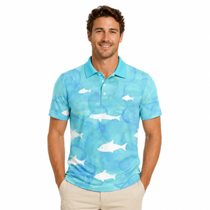 Polo de pêche pour homme à séchage rapide, imprimé par sublimation personnalisée, respirant, motif poisson, manches courtes, sport, golf, t-shirt polo - Product Image 4