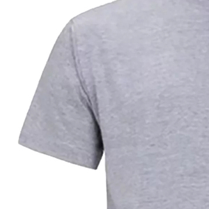 Men's Gray Solid Color Short Sleeve O-Neck Cotton T-Shirt Regular Fit Casual Jersey Knitted Plain Dyed - Product Image 3