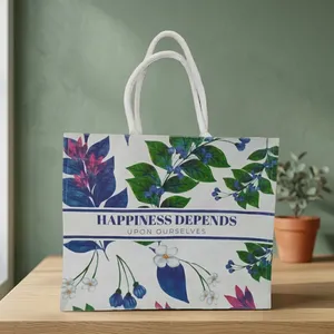 Bolsa de Yute Natural Premium de 20x25cm, Ecológica, Reutilizable, para Compras, con Asas Resistentes, para Comercio Minorista - Product Image 3