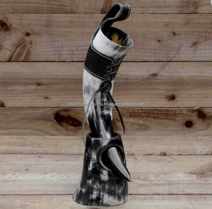 Taureau poli buvant la corne Tankard artisanat naturel pour les festivals appréciant la bière vin thé café ou lait - Product Image 4