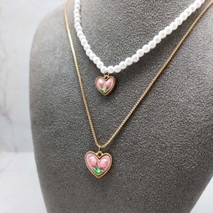 Collar Multicapa con Colgante de Tulipán en Forma de Corazón, Cadena Chapada en Oro, Perlas y Cuentas, Joyería Floral Linda para Mujer, Uso Diario - Product Image 5