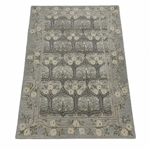 Tapis artisanal en laine avec motif floral Arbre de Vie pour salon, chambre et décoration intérieure - Product Image 1