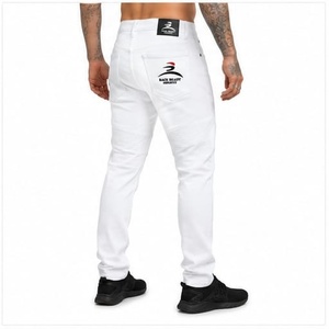 OEM/ODM Custom Made Relaxed Fit Hip Hop <b>Embroidered</b> Solid Streetwear Side Cargo Pockets Breathable Men's Denim <b>Jeans</b> Straight - Product Image 2