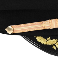 Casquette de Fatigue du Grand Commandeur des Chevaliers Templiers, avec Croix Métallique Violette et Tresse, Régalia Maçonnique, Chapeau de Commanderie Cérémonielle