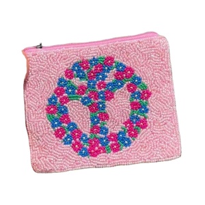 Game Day Coin <b>Purse</b> Seed Bead Embroidered Handmade Minibag with Customized Color for Women and Girl - Product Image 1