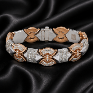 Pulseras de Diamantes de 20 mm con Incrustaciones de Diamantes, Lujosas Pulseras Cubanas de Plata 925 con Incrustaciones de Diamantes, Exquisitas Pulseras con Incrustaciones de Diamantes en Venta para Exportación - Product Image 1