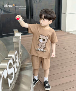 Meilleur ensemble de vêtements pour enfants à imprimé ours, 100% coton, vêtements pour enfants, boutique de vêtements pour tout-petits, ensemble de vêtements pour garçons - Product Image 4