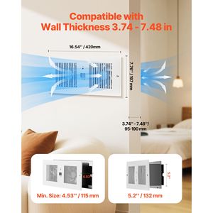Ventilatore da parete 2-in-1 da 300 CFM con telecomando e controllo della temperatura (4 pollici) - Product Image 2