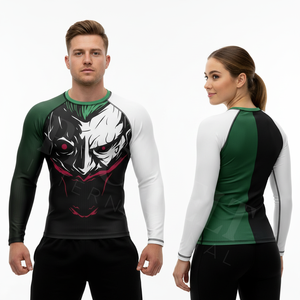 T-shirt de performance pour homme personnalisé OEM, imprimé sur toute la surface, coupe ajustée, design d'usine, compression musculaire, Rash Guard OEM - Product Image 3