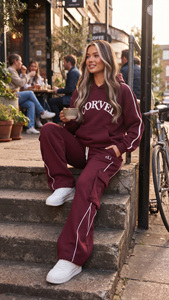 OEM Survêtement cargo à capuche épais pour femme, coupe décontractée, style streetwear, ensemble deux pièces, avec passepoil contrastant, hiver - Product Image 4