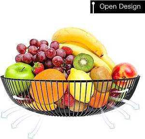 Modern Stainless Steel Fruit Bowl Wire <b>Basket</b> Polished Kitchen Storage Serving Bowl for Dinner <b>Table</b> Decoration and Camping - Product Image 4