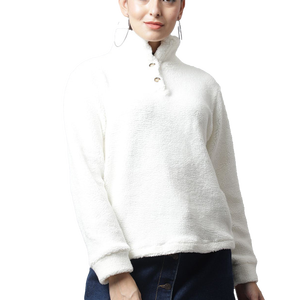 Manteau en fausse fourrure Sherpa pour femme, respirant, chaud, en polaire, décontracté, à capuche, avec fermeture éclair, col zippé, veste pour la neige, confortable, fermeture à boutons - Product Image 1