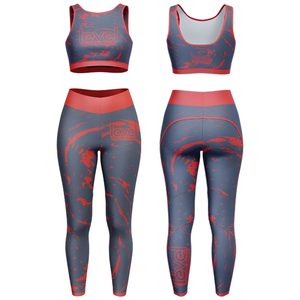 Ensemble de leggings de yoga taille mi-haute très extensibles et infroissables pour femme, avec soutien-gorge et pantalon, tenue de sport deux pièces - Product Image 4