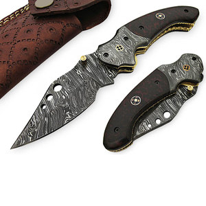 Damascus Steel Folding Knife Handmade Outdoor Pocket <b>Tool</b> Durable Folding Design <b>Camping</b> Hiking Fishing Travel Utility Knife - Product Image 3