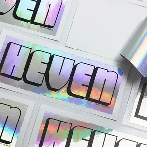 Custom <b>Holographic</b> Stickers Waterproof Rainbow <b>Vinyl</b> Logo Labels Die Cut Iridescent Hologram Stickers for Packaging Cosmetics - Product Image 6
