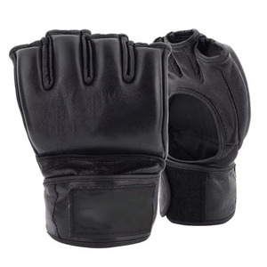 ถุงมือ MMA หนังใหม่ พร้อมแผ่นเจลเสริมด้านใน สายรัดข้อมือแบบรวดเร็ว ป้องกันมือและนิ้วมือ สำหรับการฝึกซ้อม ระบายอากาศได้ดี - Product Image 1