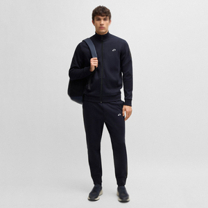 Ensemble de survêtement deux pièces pour homme OEM, col montant, fermeture éclair intégrale, coupe athlétique, en polyester, avec logo personnalisé, coupe classique - Product Image 2